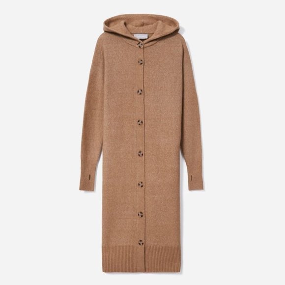Everlane The Cozy Stretch Duster Cardigan in Camel Medium New Womens Sweater - Picture 12 of 16
